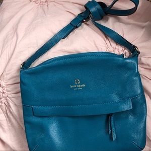 Teal Kate Spade Crossbody bag with zipper closures